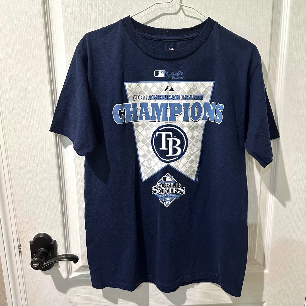 Tampa Bay Rays 2008 American League MLB Baseball Champions Majestic Tshirt (XL)